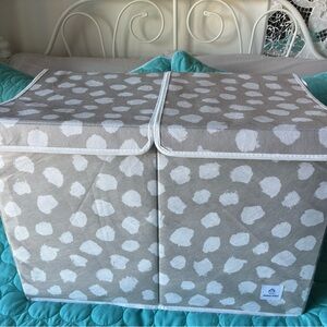 Gray and White Storage Bin